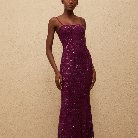 Elegant Purple Women's Dress - Picture 3 of 6